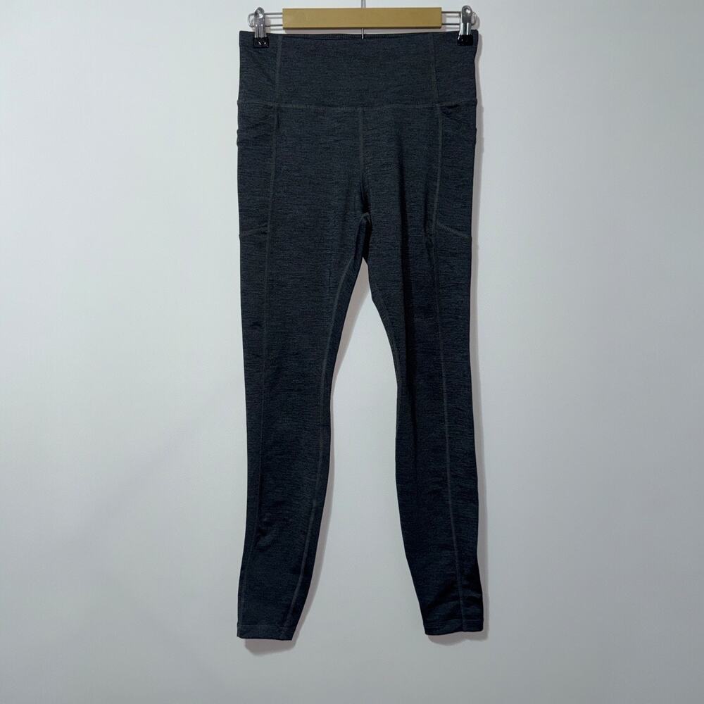 AVIA Women’s High-Waisted Leggings with Pockets - Size S (4-6) - Charcoal Gray
